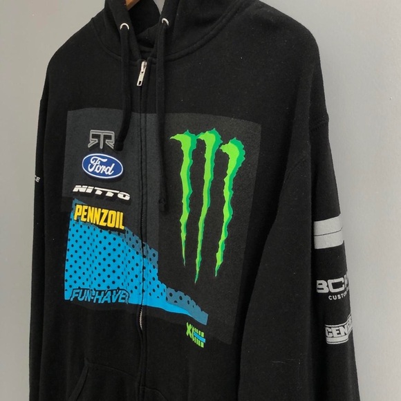 (Men’s XL) Black Vaughn Gittin Jr Racing Full Zip Up Hoodie 🏁 - Picture 2 of 5